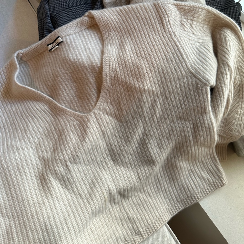J Crew White Cashmere Sweater
